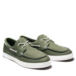 New In Box - 9 Timberland Boat Shoes Green Canvas